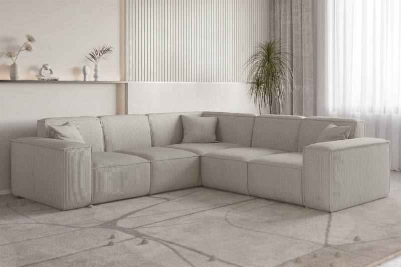 Fun Möbel Ecksofa Designersofa CELES PREMIUM in Stoff Scala, Seite Universal, inkl. 3 Zierkissen von Fun Möbel
