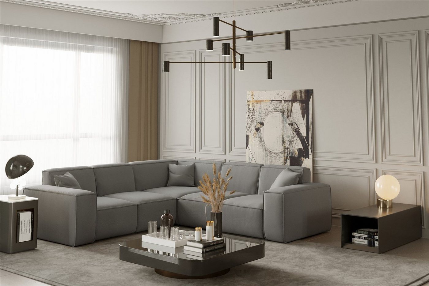 Fun Möbel Ecksofa Designersofa CELES Seite universal in Stoff Opera Velvet und Scala, inkl. 3 Zierkissen Fun Möbel Ecksofa Designersofa CELES Seite universal in Stoff Opera Velvet und Scala, inkl. 3 Zierkissen von Fun Möbel