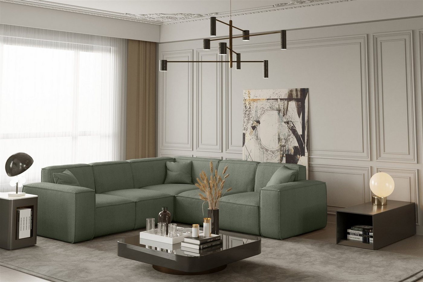Fun Möbel Ecksofa Designersofa CELES Seite universal in Stoff Opera Velvet und Scala, inkl. 3 Zierkissen Fun Möbel Ecksofa Designersofa CELES Seite universal in Stoff Opera Velvet und Scala, inkl. 3 Zierkissen von Fun Möbel