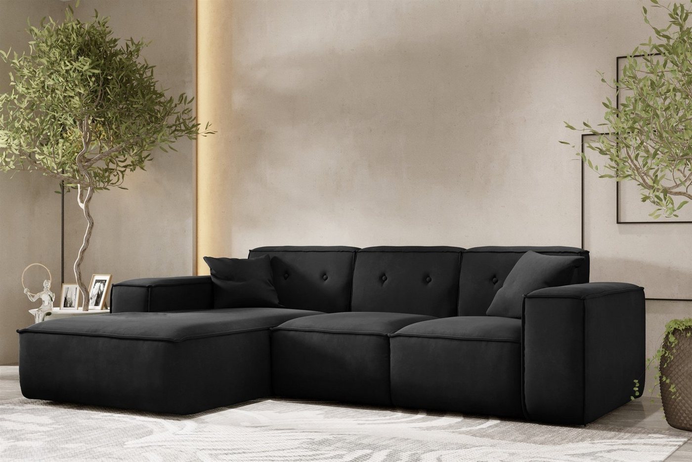Fun Möbel Ecksofa Designersofa CESINA Ottomane Rechts oder Links in Stoff, inkl. 2 Zierkissen, Rundumbezug Fun Möbel Ecksofa Designersofa CESINA Ottomane Rechts oder Links in Stoff, inkl. 2 Zierkissen, Rundumbezug von Fun Möbel