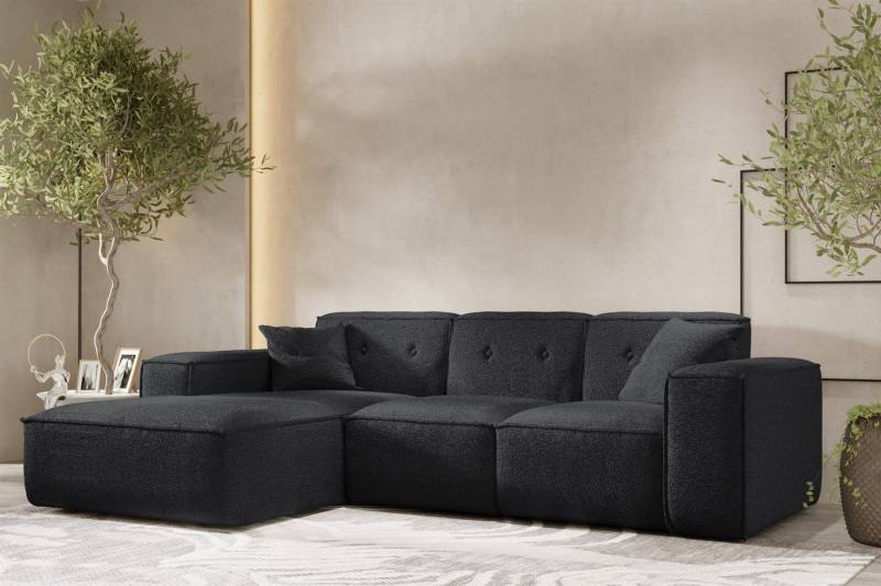 Fun Möbel Ecksofa Designersofa CESINA Ottomane Rechts oder Links in Stoff, inkl. 2 Zierkissen, Rundumbezug von Fun Möbel