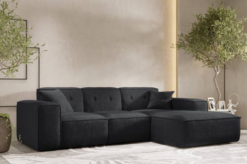 Fun Möbel Ecksofa Designersofa CESINA Ottomane Rechts oder Links in Stoff, inkl. 2 Zierkissen, Rundumbezug von Fun Möbel