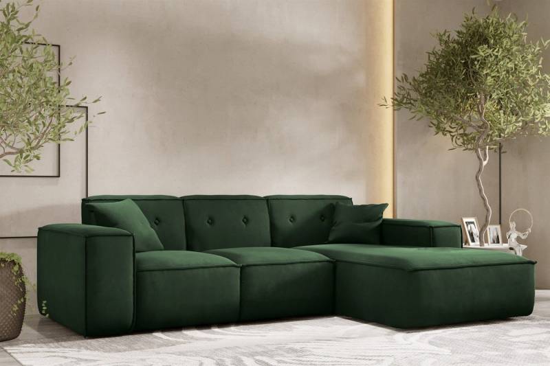 Fun Möbel Ecksofa Designersofa CESINA Ottomane Rechts oder Links in Stoff, inkl. 2 Zierkissen, Rundumbezug von Fun Möbel