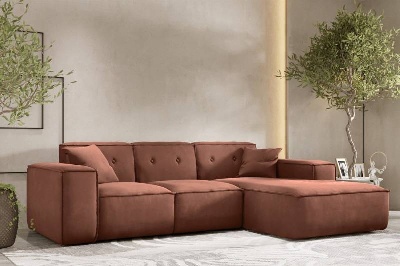 Fun Möbel Ecksofa Designersofa CESINA Ottomane Rechts oder Links in Stoff, inkl. 2 Zierkissen, Rundumbezug Fun Möbel Ecksofa Designersofa CESINA Ottomane Rechts oder Links in Stoff, inkl. 2 Zierkissen, Rundumbezug von Fun Möbel
