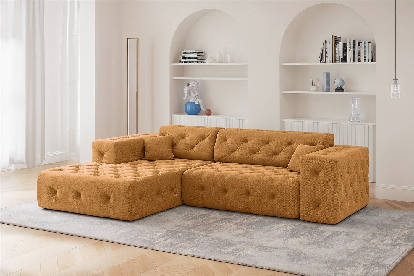 Fun Möbel Ecksofa Designersofa CHANTAL mit Ottomane in Stoff Moly, inkl. 2 Zierkissen, Ottomane Links oder Rechts Fun Möbel Ecksofa Designersofa CHANTAL mit Ottomane in Stoff Moly, inkl. 2 Zierkissen, Ottomane Links oder Rechts von Fun Möbel