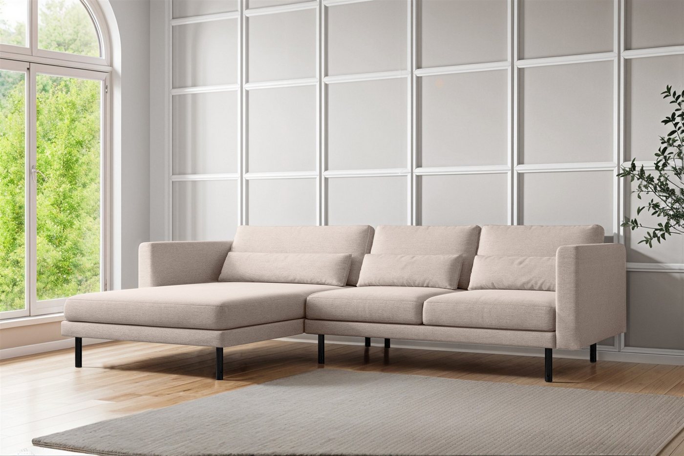 Fun Möbel Ecksofa Designersofa FUN AGAPITO in Stoff, mit Ottomane Links oder Rechts, Rundumbezug Fun Möbel Ecksofa Designersofa FUN AGAPITO in Stoff, mit Ottomane Links oder Rechts, Rundumbezug von Fun Möbel