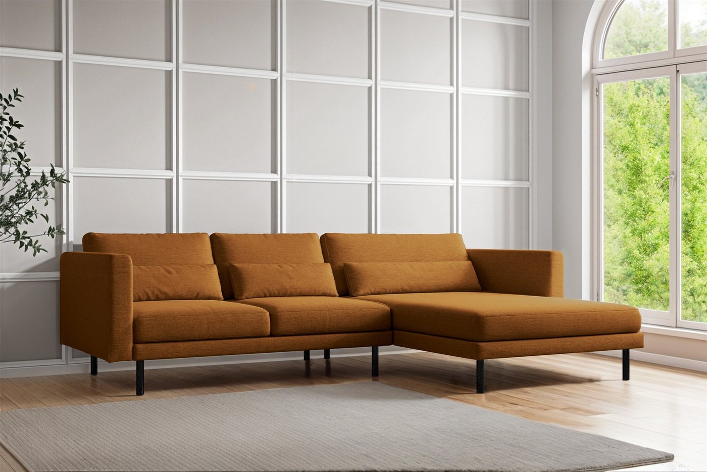 Fun Möbel Ecksofa Designersofa FUN AGAPITO in Stoff, mit Ottomane Links oder Rechts, Rundumbezug Fun Möbel Ecksofa Designersofa FUN AGAPITO in Stoff, mit Ottomane Links oder Rechts, Rundumbezug von Fun Möbel