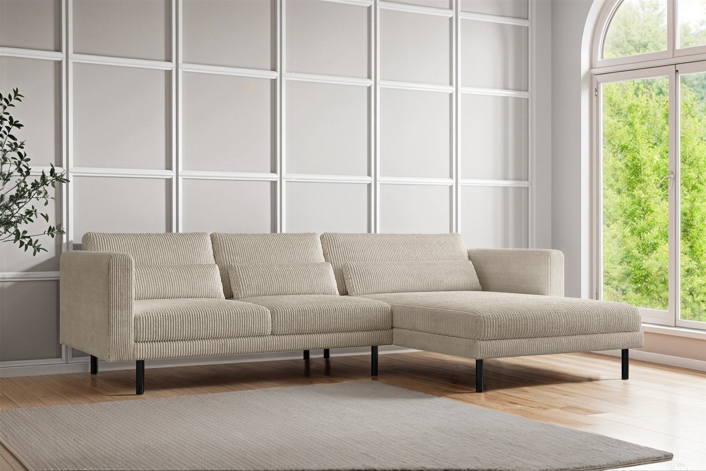 Fun Möbel Ecksofa Designersofa FUN AGAPITO in Stoff, mit Ottomane Links oder Rechts, Rundumbezug Fun Möbel Ecksofa Designersofa FUN AGAPITO in Stoff, mit Ottomane Links oder Rechts, Rundumbezug von Fun Möbel