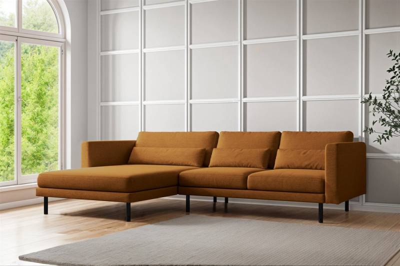 Fun Möbel Ecksofa Designersofa FUN AGAPITO in Stoff, mit Ottomane Links oder Rechts, Rundumbezug von Fun Möbel