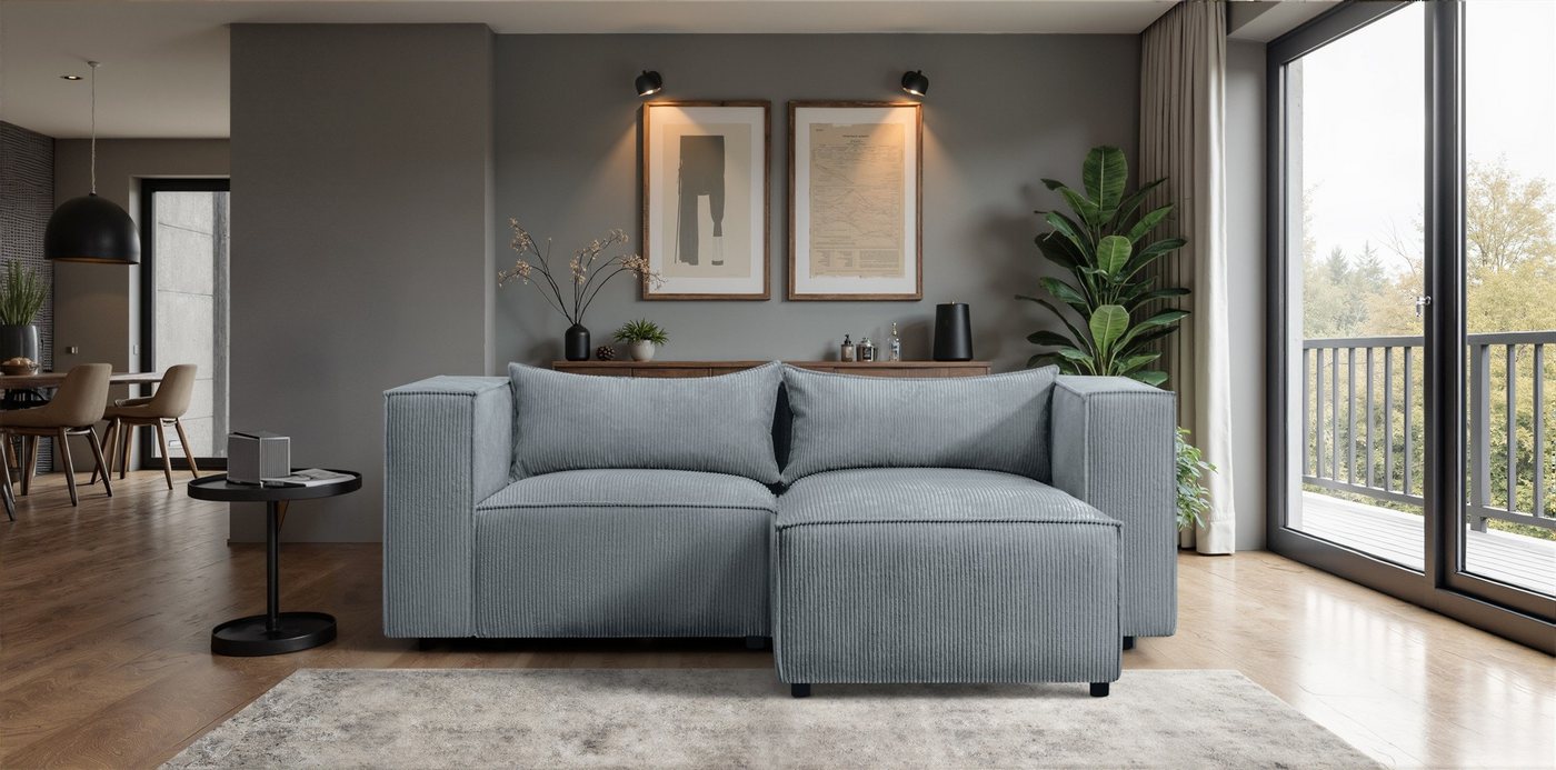 Fun Möbel Ecksofa Designersofa FUN MIKEL XS in Stoff Lincoln, Rundumbezug, mit Ottomane Links oder Rechts Fun Möbel Ecksofa Designersofa FUN MIKEL XS in Stoff Lincoln, Rundumbezug, mit Ottomane Links oder Rechts von Fun Möbel