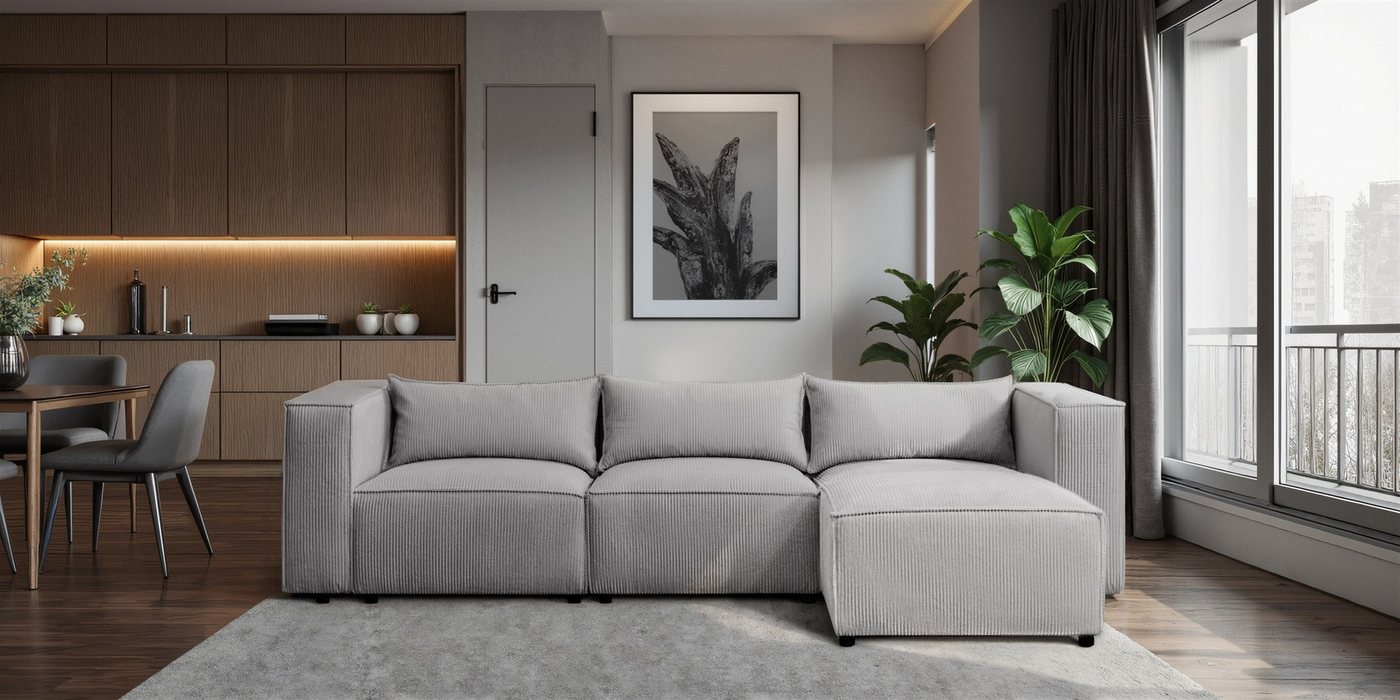 Fun Möbel Ecksofa Designersofa FUN MIKEL in Stoff Lincoln mit Ottomane, Rundumbezug, Ottomane Links oder Rechts Fun Möbel Ecksofa Designersofa FUN MIKEL in Stoff Lincoln mit Ottomane, Rundumbezug, Ottomane Links oder Rechts von Fun Möbel