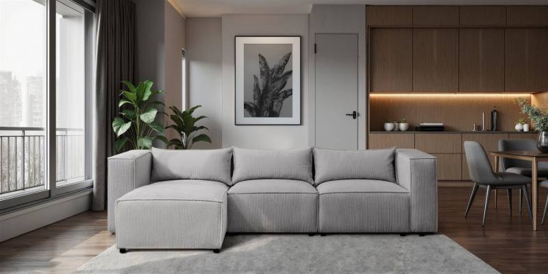 Fun Möbel Ecksofa Designersofa FUN MIKEL in Stoff Lincoln mit Ottomane, Rundumbezug, Ottomane Links oder Rechts Fun Möbel Ecksofa Designersofa FUN MIKEL in Stoff Lincoln mit Ottomane, Rundumbezug, Ottomane Links oder Rechts von Fun Möbel