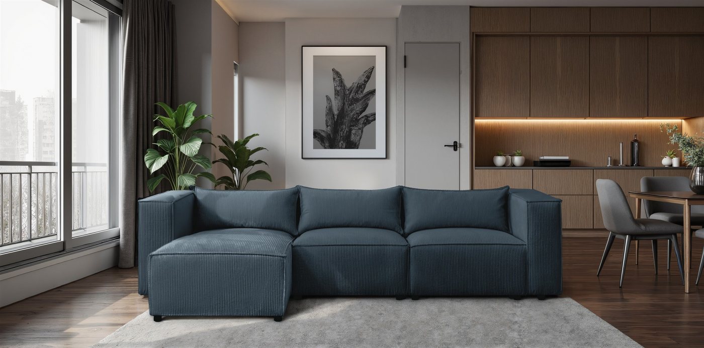 Fun Möbel Ecksofa Designersofa FUN MIKEL in Stoff Lincoln mit Ottomane, Rundumbezug, Ottomane Links oder Rechts Fun Möbel Ecksofa Designersofa FUN MIKEL in Stoff Lincoln mit Ottomane, Rundumbezug, Ottomane Links oder Rechts von Fun Möbel