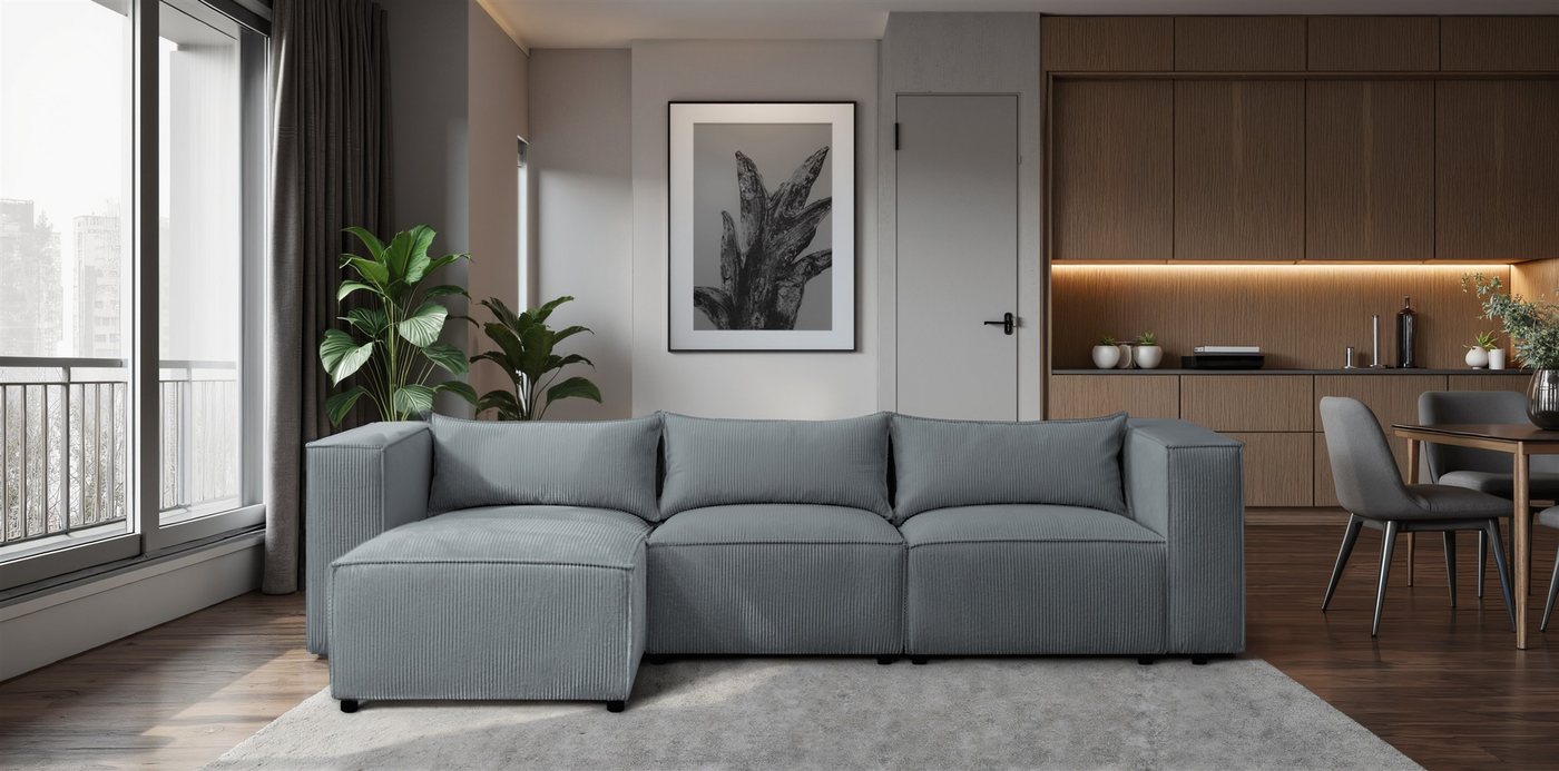 Fun Möbel Ecksofa Designersofa FUN MIKEL in Stoff Lincoln mit Ottomane, Rundumbezug, Ottomane Links oder Rechts Fun Möbel Ecksofa Designersofa FUN MIKEL in Stoff Lincoln mit Ottomane, Rundumbezug, Ottomane Links oder Rechts von Fun Möbel