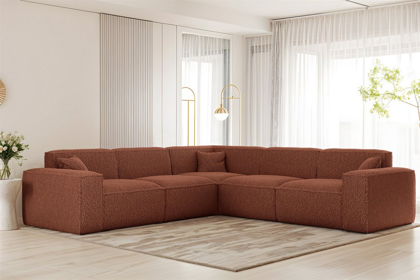 Fun Möbel Ecksofa Designersofa FUN PEREZ PREMIUM Universal in Stoff Sven, Rundumbezug, inkl. 3 x Zierkissen Fun Möbel Ecksofa Designersofa FUN PEREZ PREMIUM Universal in Stoff Sven, Rundumbezug, inkl. 3 x Zierkissen von Fun Möbel