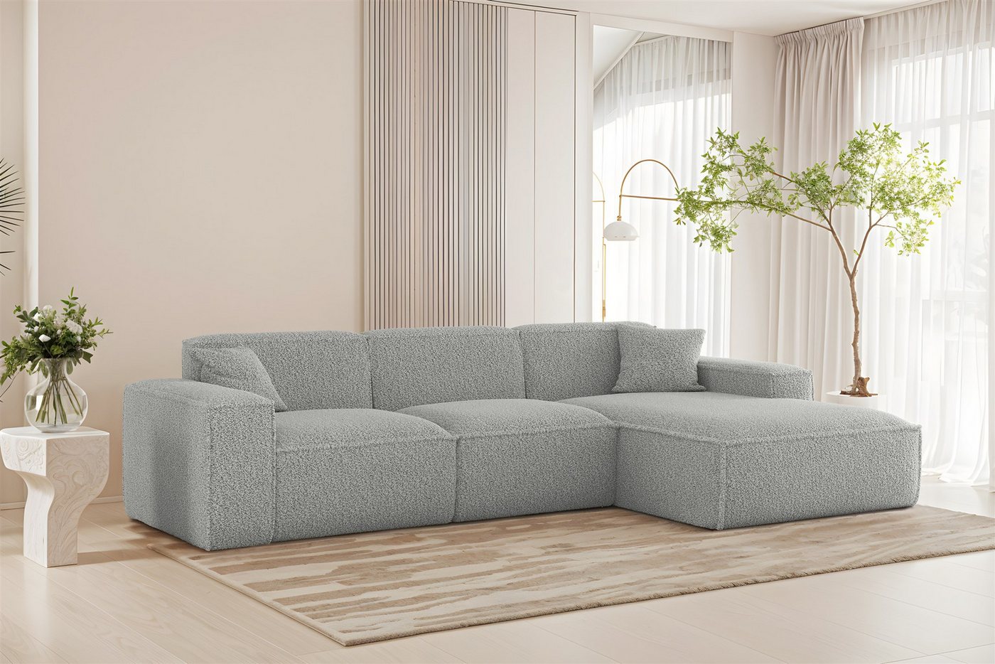 Fun Möbel Ecksofa Designersofa FUN PEREZ PREMIUM in Stoff Sven, Ottomane Rechts oder Links, inkl. 2 x Zierkissen von Fun Möbel