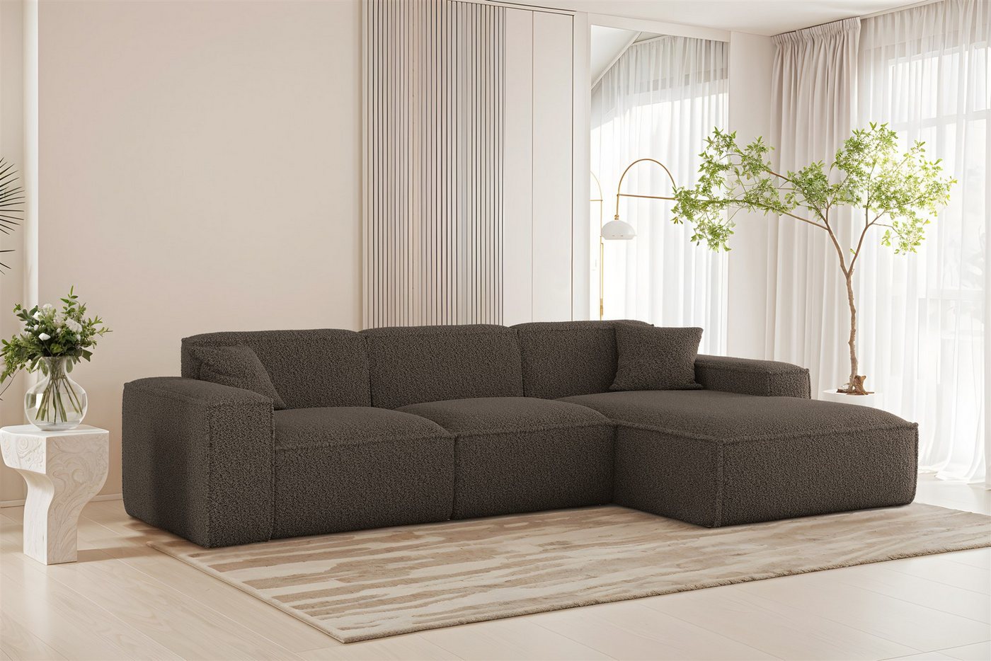 Fun Möbel Ecksofa Designersofa FUN PEREZ PREMIUM in Stoff Sven, Ottomane Rechts oder Links, inkl. 2 x Zierkissen Fun Möbel Ecksofa Designersofa FUN PEREZ PREMIUM in Stoff Sven, Ottomane Rechts oder Links, inkl. 2 x Zierkissen von Fun Möbel