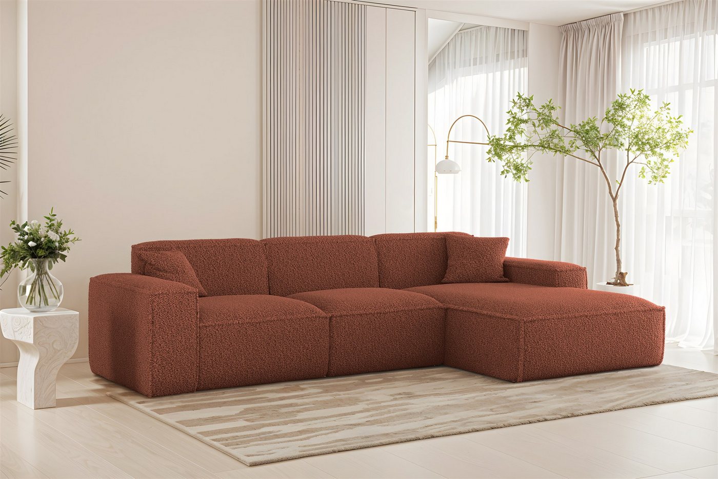 Fun Möbel Ecksofa Designersofa FUN PEREZ PREMIUM in Stoff Sven, Ottomane Rechts oder Links, inkl. 2 x Zierkissen von Fun Möbel