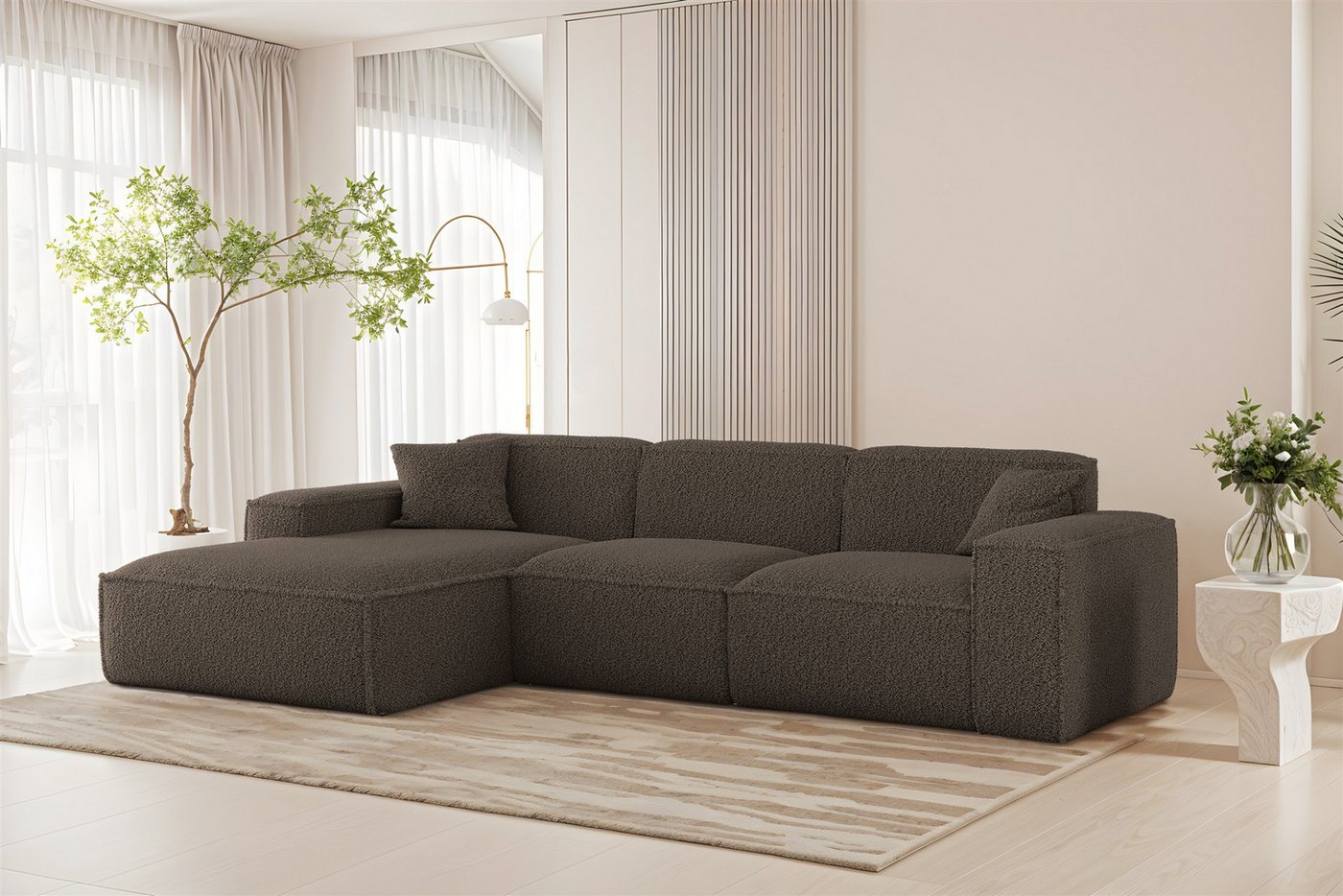 Fun Möbel Ecksofa Designersofa FUN PEREZ PREMIUM in Stoff Sven, Ottomane Rechts oder Links, inkl. 2 x Zierkissen Fun Möbel Ecksofa Designersofa FUN PEREZ PREMIUM in Stoff Sven, Ottomane Rechts oder Links, inkl. 2 x Zierkissen von Fun Möbel