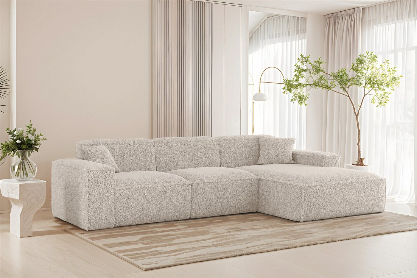 Fun Möbel Ecksofa Designersofa FUN PEREZ PREMIUM in Stoff Sven, Ottomane Rechts oder Links, inkl. 2 x Zierkissen Fun Möbel Ecksofa Designersofa FUN PEREZ PREMIUM in Stoff Sven, Ottomane Rechts oder Links, inkl. 2 x Zierkissen von Fun Möbel
