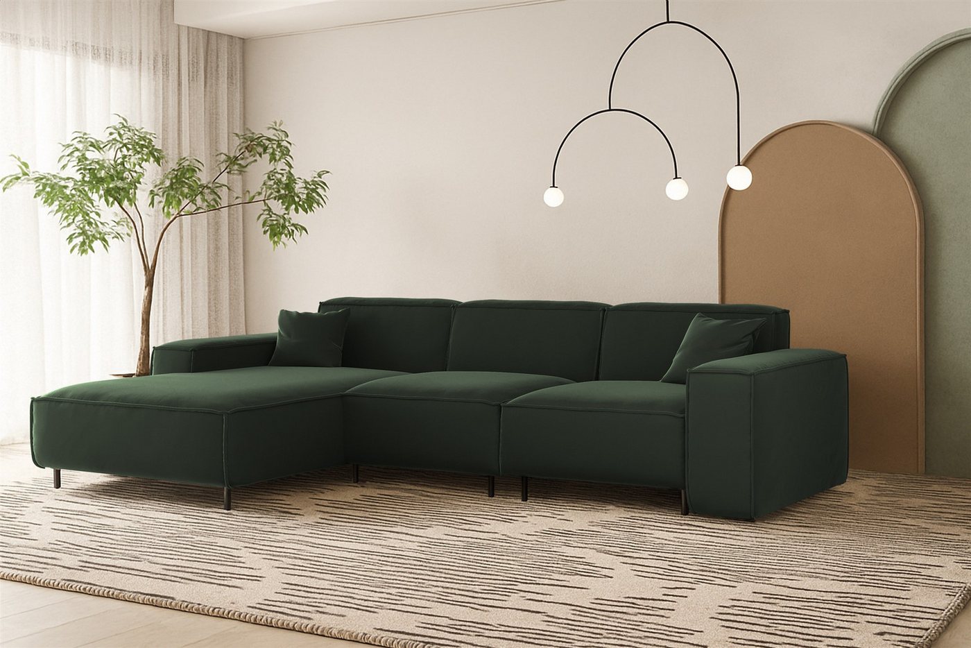 Fun Möbel Ecksofa Designersofa GLORIA mit Ottomane in Stoff, Rundumbezug, Ottomane Links oder Rechts Fun Möbel Ecksofa Designersofa GLORIA mit Ottomane in Stoff, Rundumbezug, Ottomane Links oder Rechts von Fun Möbel