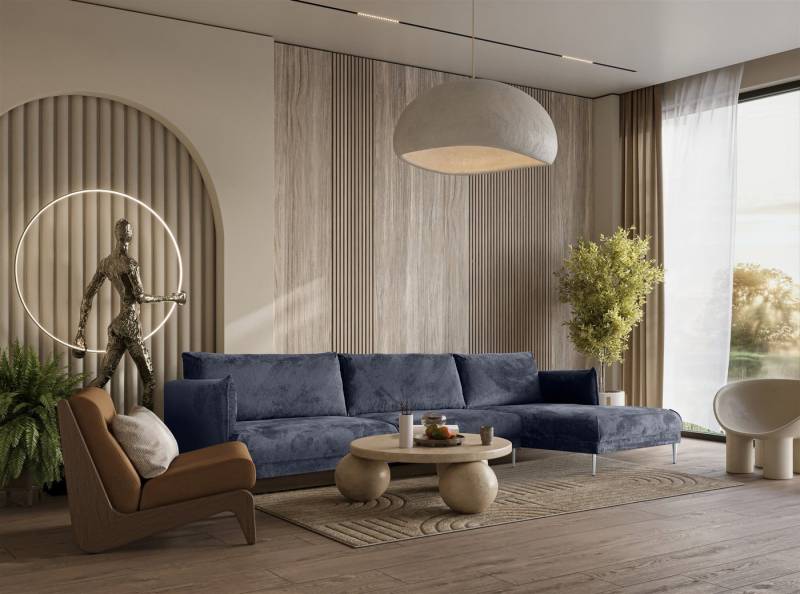 Fun Möbel Ecksofa Designersofa MADISON XL in Stoff, mit Ottomane Links oder Rechts, Rundumzug von Fun Möbel