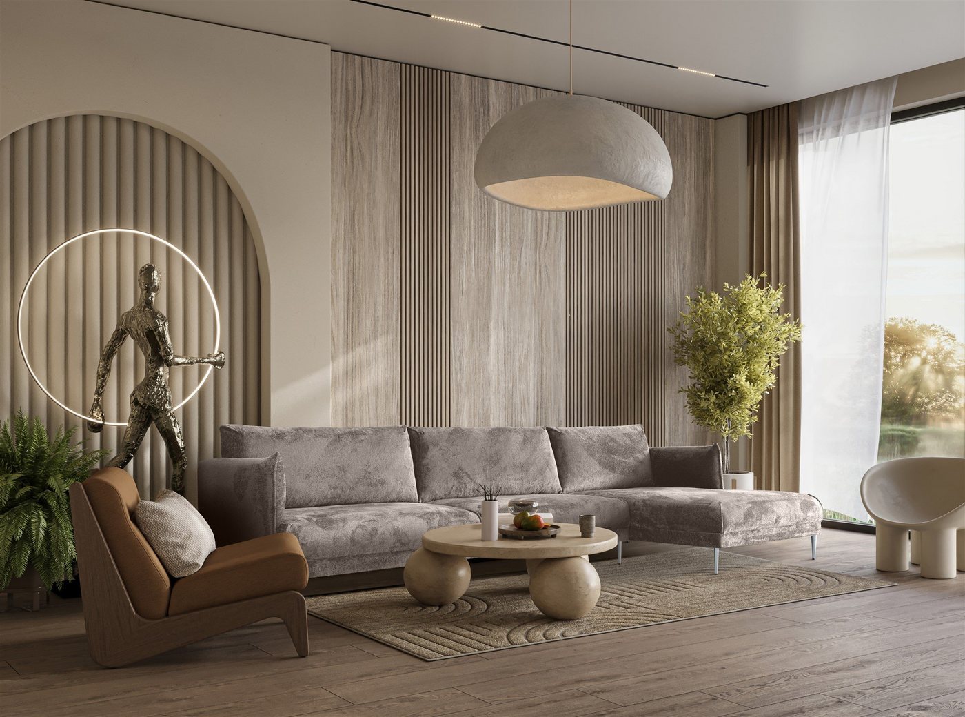 Fun Möbel Ecksofa Designersofa MADISON XL in Stoff Tender Way, mit Ottomane Links oder Rechts, Rundumzug Fun Möbel Ecksofa Designersofa MADISON XL in Stoff Tender Way, mit Ottomane Links oder Rechts, Rundumzug von Fun Möbel