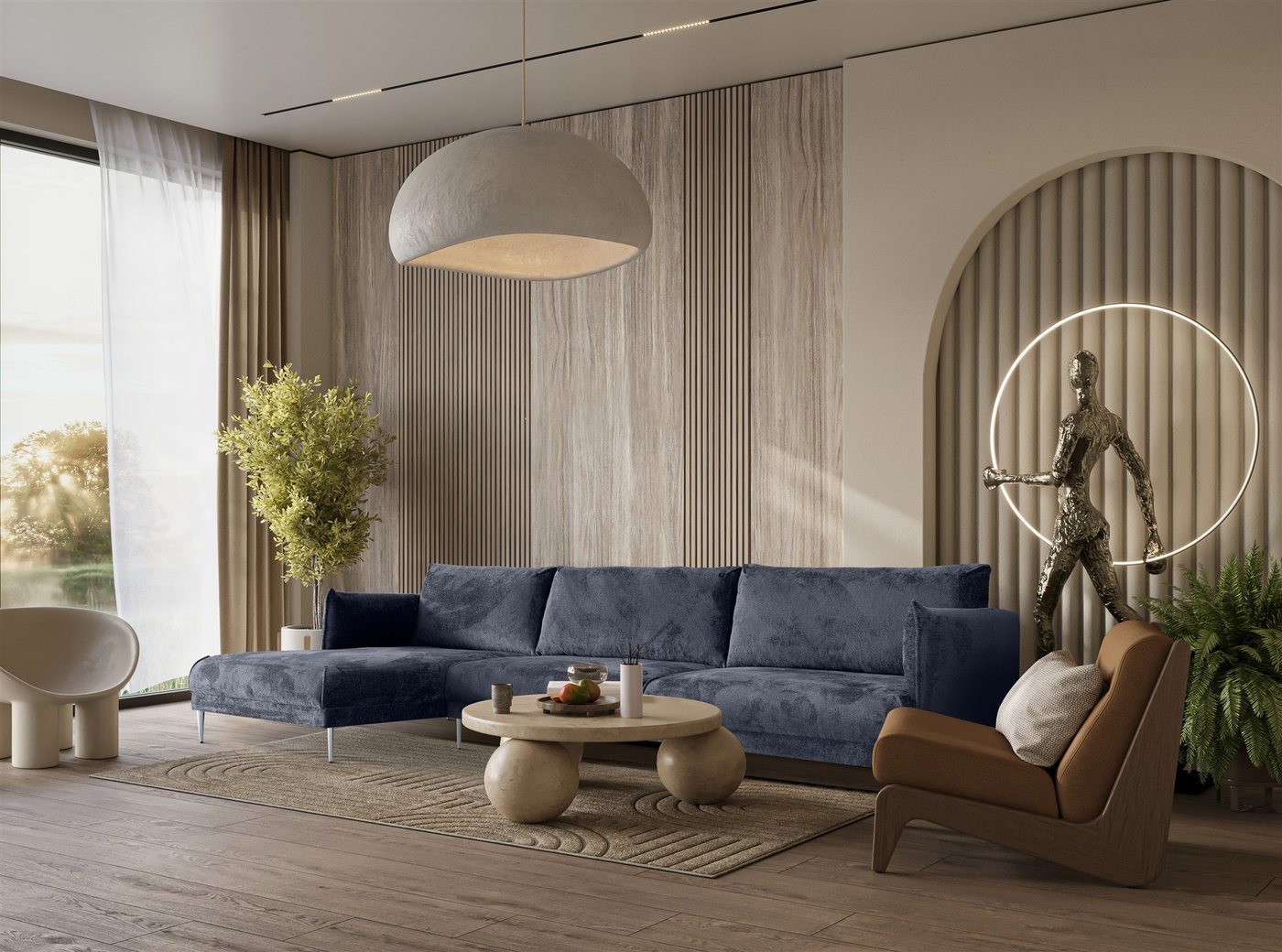 Fun Möbel Ecksofa Designersofa MADISON in Stoff, mit Ottomane Links oder Rechts, Rundumbezug Fun Möbel Ecksofa Designersofa MADISON in Stoff, mit Ottomane Links oder Rechts, Rundumbezug von Fun Möbel