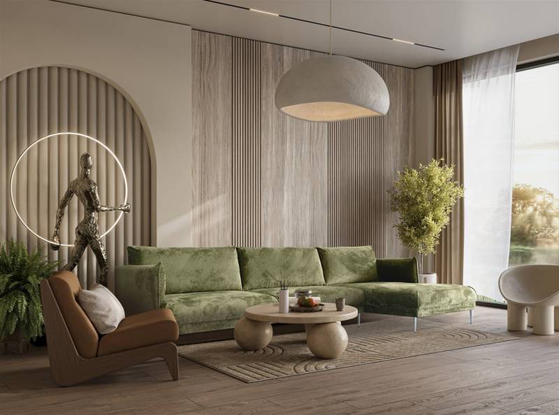 Fun Möbel Ecksofa Designersofa MADISON in Stoff Tender Way, mit Ottomane Links oder Rechts, Rundumbezug von Fun Möbel