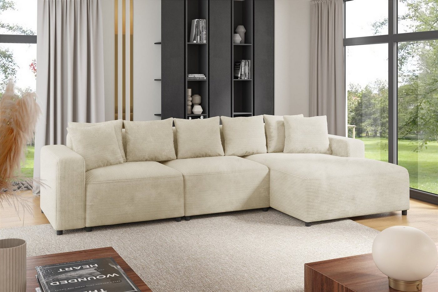 Fun Möbel Ecksofa Designersofa MEGAN in Stoff Poso, inkl. 7 Zierkissen, Rücken echt bezogen, Ottomane Links oder Rechts Fun Möbel Ecksofa Designersofa MEGAN in Stoff Poso, inkl. 7 Zierkissen, Rücken echt bezogen, Ottomane Links oder Rechts von Fun Möbel