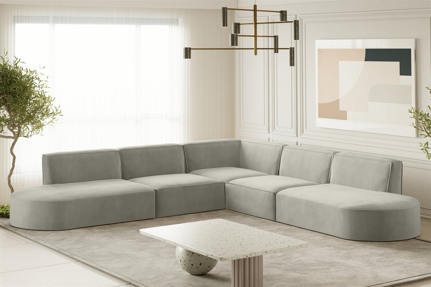 Fun Möbel Ecksofa Designersofa PALMA Seite Universal in Stoff Noel und Scala, Rundumbezug, Kann links oder rechts in Raum platziert werden Fun Möbel Ecksofa Designersofa PALMA Seite Universal in Stoff Noel und Scala, Rundumbezug, Kann links oder rechts in Raum platziert werden von Fun Möbel