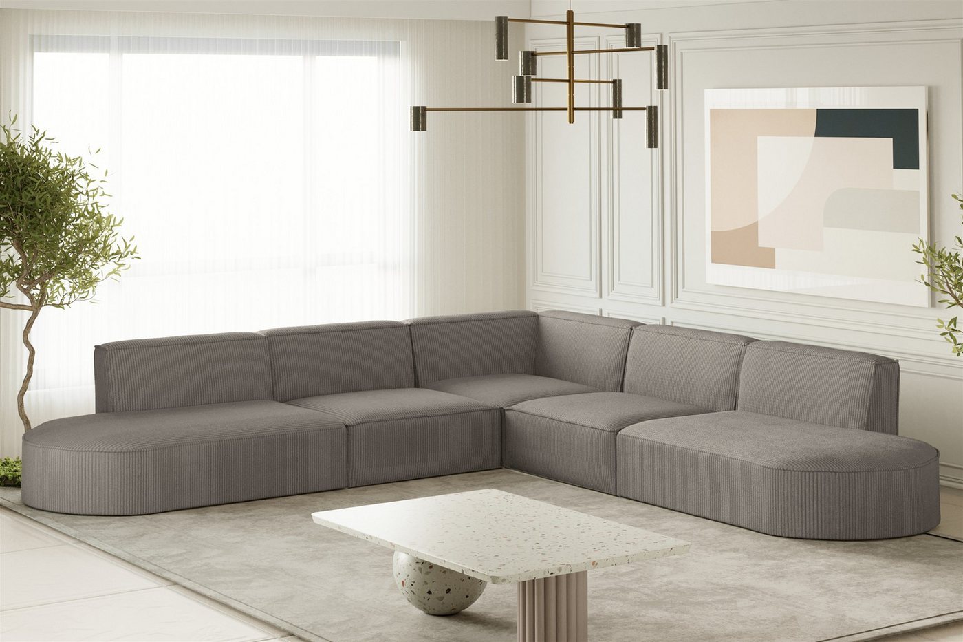 Fun Möbel Ecksofa Designersofa PALMA Seite Universal in Stoff Noel und Scala, Rundumbezug, Kann links oder rechts in Raum platziert werden Fun Möbel Ecksofa Designersofa PALMA Seite Universal in Stoff Noel und Scala, Rundumbezug, Kann links oder rechts in Raum platziert werden von Fun Möbel