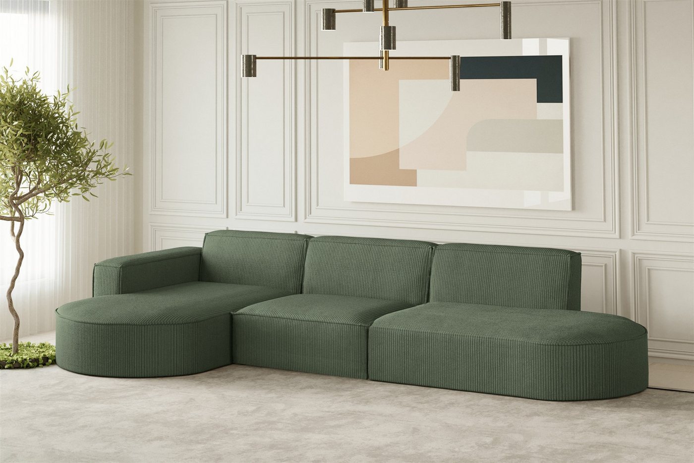 Fun Möbel Ecksofa Designersofa PALMA mit Ottomane in Stoff Noel oder Scala, Ottomane links oder rechts, Rundumbezug Fun Möbel Ecksofa Designersofa PALMA mit Ottomane in Stoff Noel oder Scala, Ottomane links oder rechts, Rundumbezug von Fun Möbel