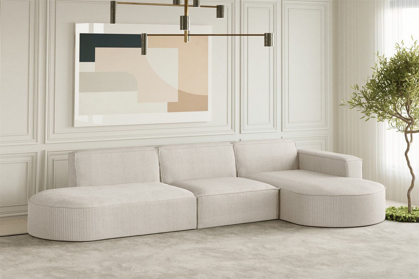 Fun Möbel Ecksofa Designersofa PALMA mit Ottomane in Stoff Noel oder Scala, Ottomane links oder rechts, Rundumbezug Fun Möbel Ecksofa Designersofa PALMA mit Ottomane in Stoff Noel oder Scala, Ottomane links oder rechts, Rundumbezug von Fun Möbel