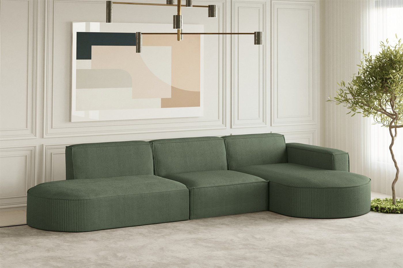 Fun Möbel Ecksofa Designersofa PALMA mit Ottomane in Stoff Noel oder Scala, Ottomane links oder rechts, Rundumbezug Fun Möbel Ecksofa Designersofa PALMA mit Ottomane in Stoff Noel oder Scala, Ottomane links oder rechts, Rundumbezug von Fun Möbel