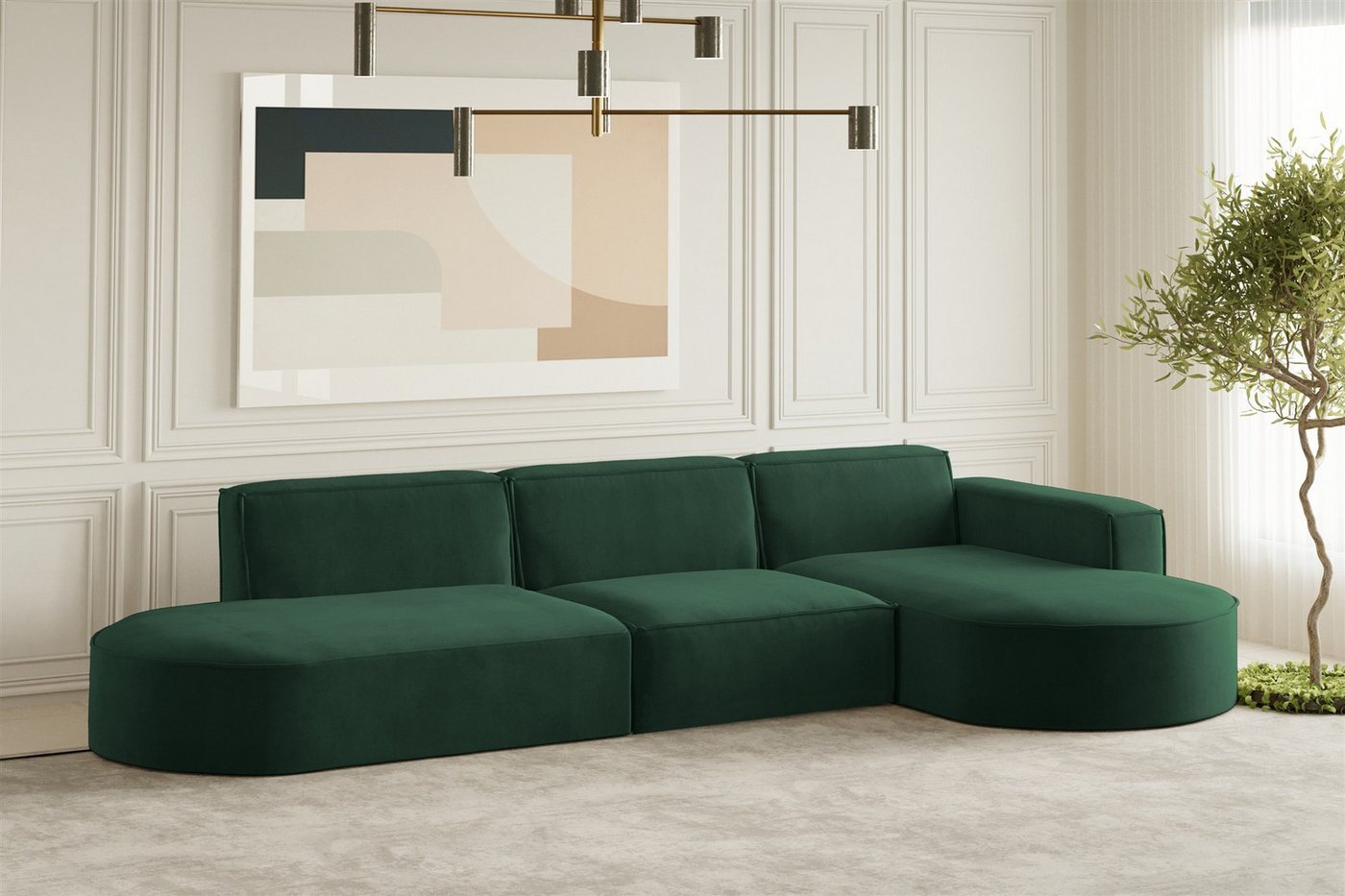 Fun Möbel Ecksofa Designersofa PALMA mit Ottomane in Stoff Noel oder Scala, Ottomane links oder rechts, Rundumbezug Fun Möbel Ecksofa Designersofa PALMA mit Ottomane in Stoff Noel oder Scala, Ottomane links oder rechts, Rundumbezug von Fun Möbel