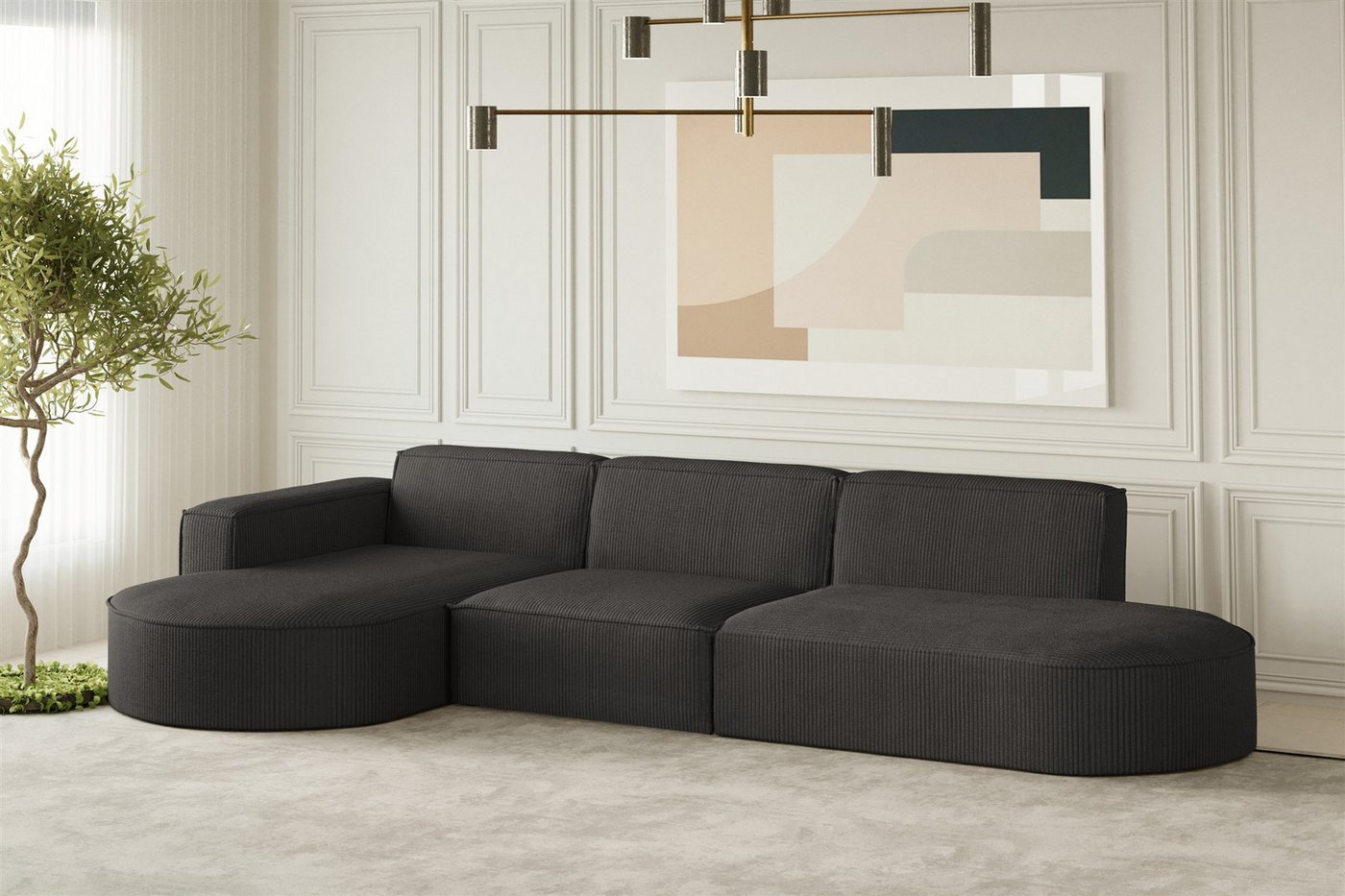 Fun Möbel Ecksofa Designersofa PALMA mit Ottomane in Stoff Noel oder Scala, Ottomane links oder rechts, Rundumbezug Fun Möbel Ecksofa Designersofa PALMA mit Ottomane in Stoff Noel oder Scala, Ottomane links oder rechts, Rundumbezug von Fun Möbel