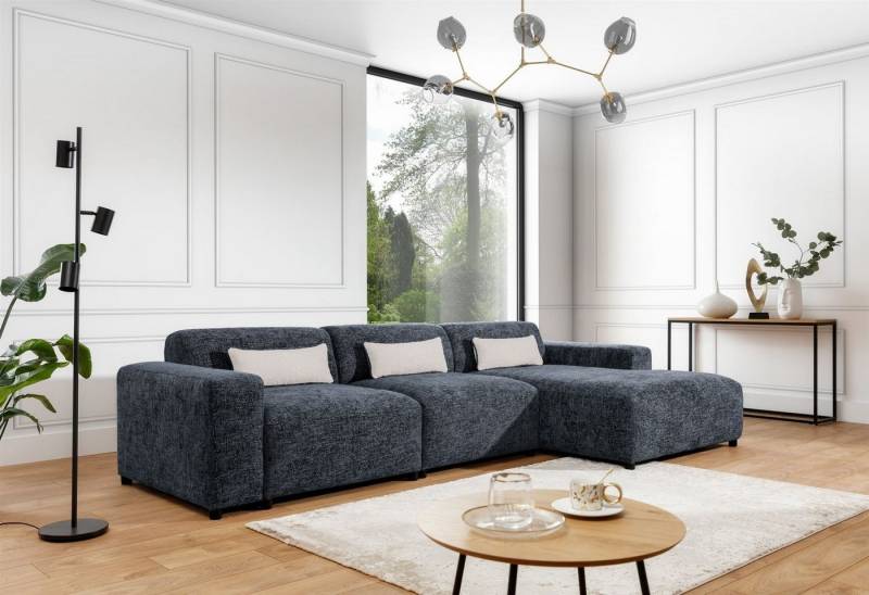 Fun Möbel Ecksofa Designersofa ROMY MAX in Stoff Enjoy Me, Ottomane rechts oder links, inkl. 3 Zierkissen von Fun Möbel