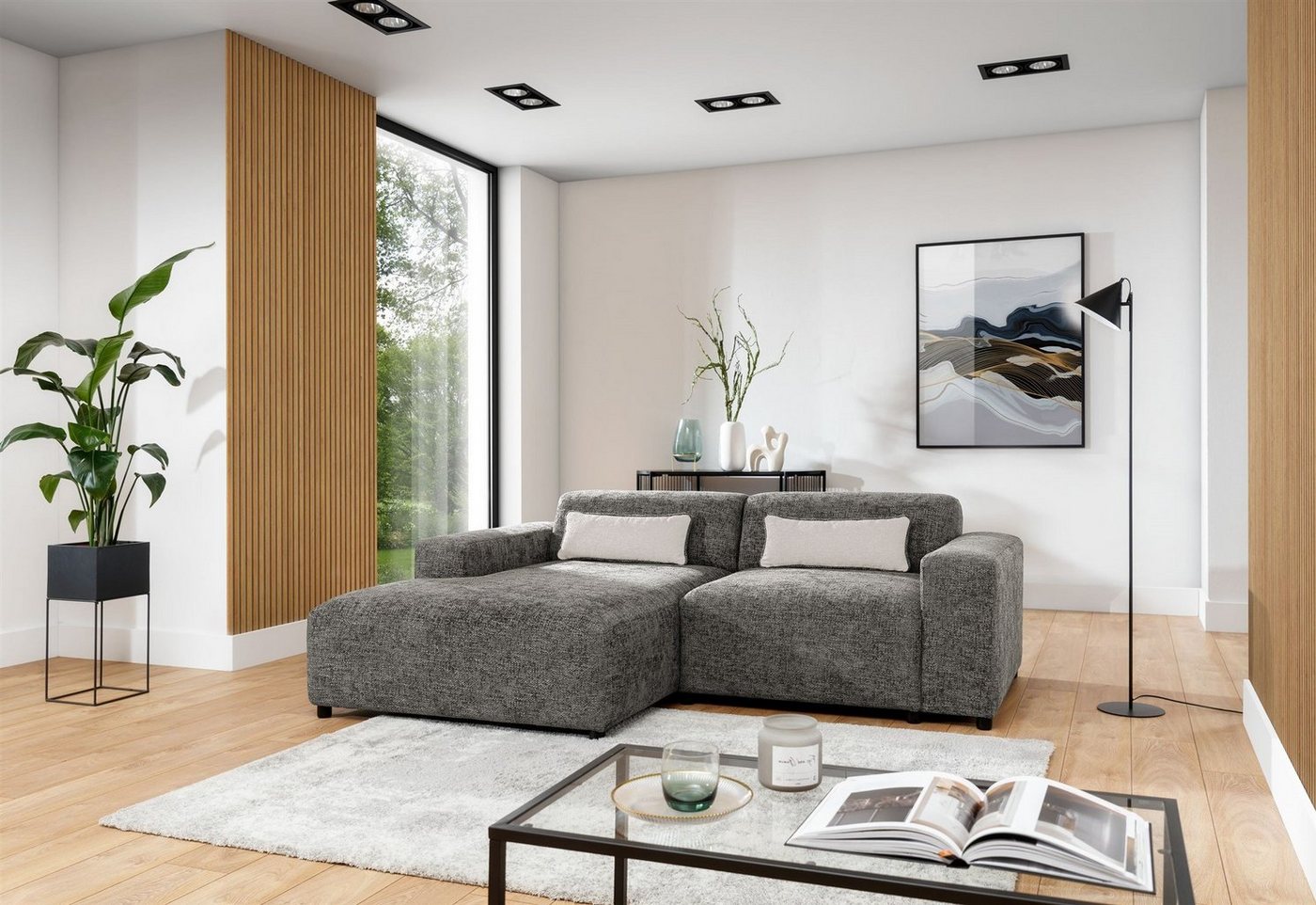 Fun Möbel Ecksofa Designersofa ROMY XS in Stoff Enjoy Me, Ottomane rechts oder links, Inkl. 2 Zierkissen Fun Möbel Ecksofa Designersofa ROMY XS in Stoff Enjoy Me, Ottomane rechts oder links, Inkl. 2 Zierkissen von Fun Möbel