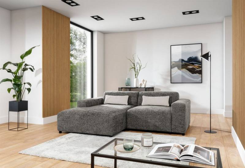 Fun Möbel Ecksofa Designersofa ROMY XS in Stoff Enjoy Me, Ottomane rechts oder links, Inkl. 2 Zierkissen von Fun Möbel