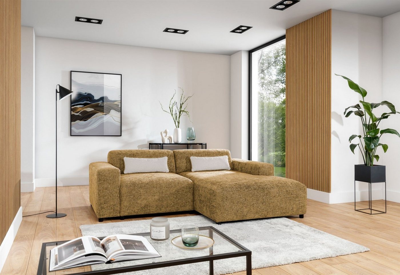 Fun Möbel Ecksofa Designersofa ROMY XS in Stoff Enjoy Me, Ottomane rechts oder links, Inkl. 2 Zierkissen Fun Möbel Ecksofa Designersofa ROMY XS in Stoff Enjoy Me, Ottomane rechts oder links, Inkl. 2 Zierkissen von Fun Möbel