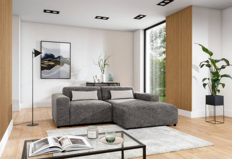 Fun Möbel Ecksofa Designersofa ROMY XS in Stoff Enjoy Me, Ottomane rechts oder links, Inkl. 2 Zierkissen von Fun Möbel