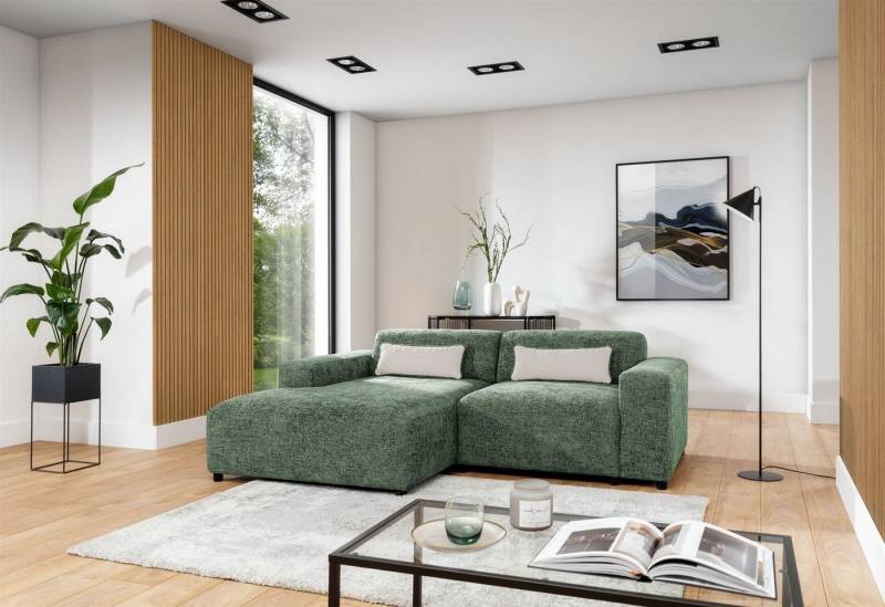 Fun Möbel Ecksofa Designersofa ROMY XS in Stoff Enjoy Me, Ottomane rechts oder links, Inkl. 2 Zierkissen von Fun Möbel