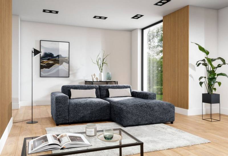 Fun Möbel Ecksofa Designersofa ROMY XS in Stoff Enjoy Me, Ottomane rechts oder links, Inkl. 2 Zierkissen von Fun Möbel