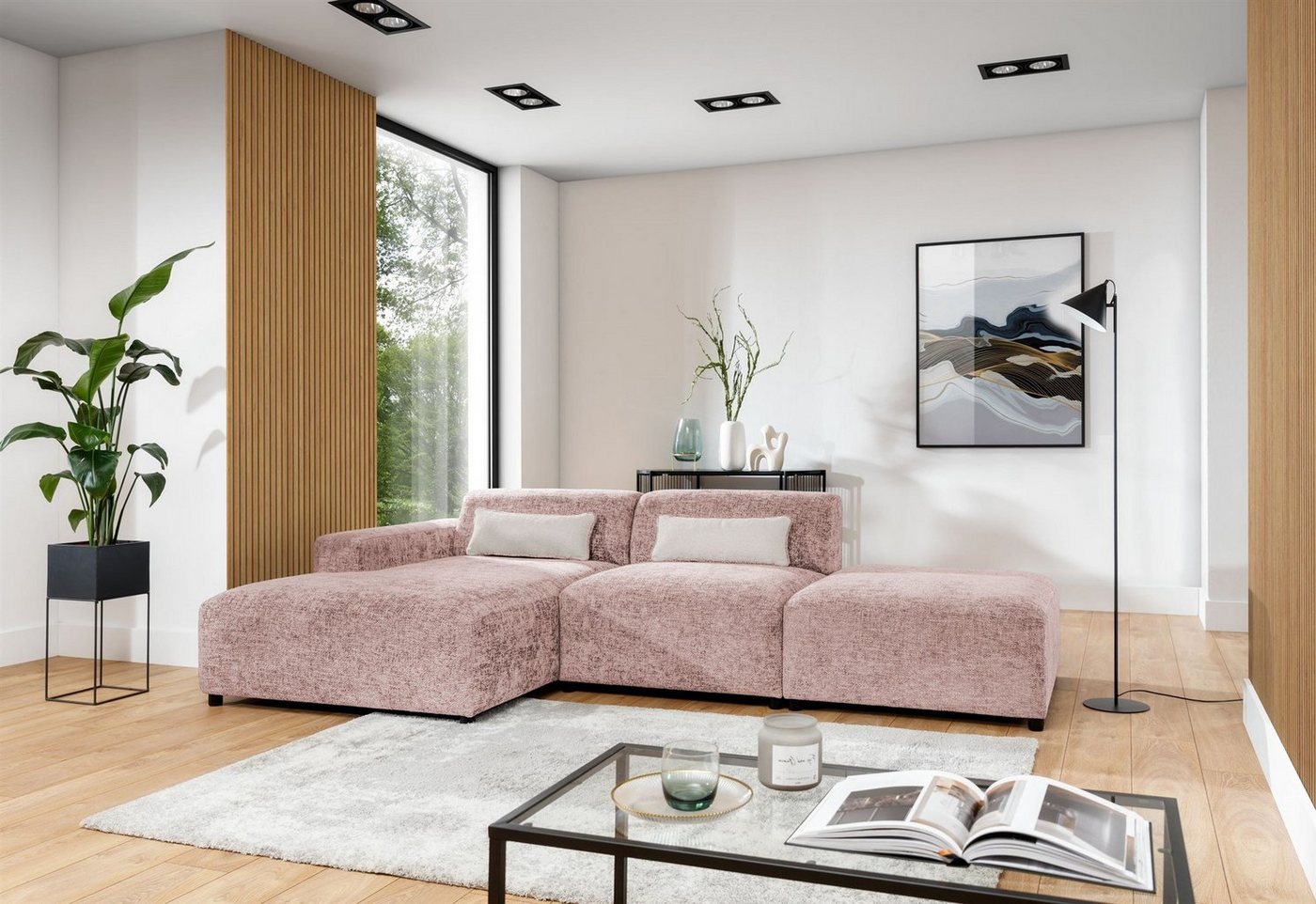 Fun Möbel Ecksofa Designersofa ROMY in Stoff Enjoy Me, Ottomane rechts oder links, inkl. 2 Zierkissen Fun Möbel Ecksofa Designersofa ROMY in Stoff Enjoy Me, Ottomane rechts oder links, inkl. 2 Zierkissen von Fun Möbel