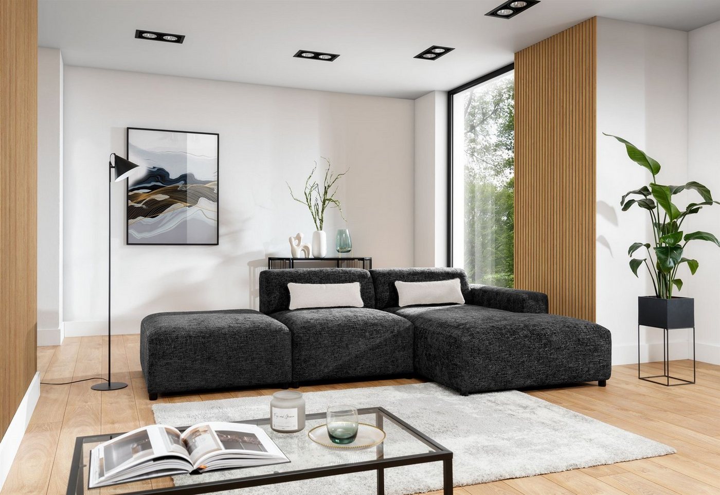 Fun Möbel Ecksofa Designersofa ROMY in Stoff Enjoy Me, Ottomane rechts oder links, inkl. 2 Zierkissen Fun Möbel Ecksofa Designersofa ROMY in Stoff Enjoy Me, Ottomane rechts oder links, inkl. 2 Zierkissen von Fun Möbel