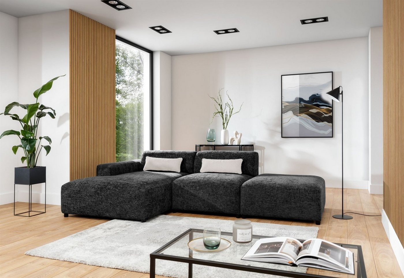 Fun Möbel Ecksofa Designersofa ROMY in Stoff Enjoy Me, Ottomane rechts oder links, inkl. 2 Zierkissen Fun Möbel Ecksofa Designersofa ROMY in Stoff Enjoy Me, Ottomane rechts oder links, inkl. 2 Zierkissen von Fun Möbel
