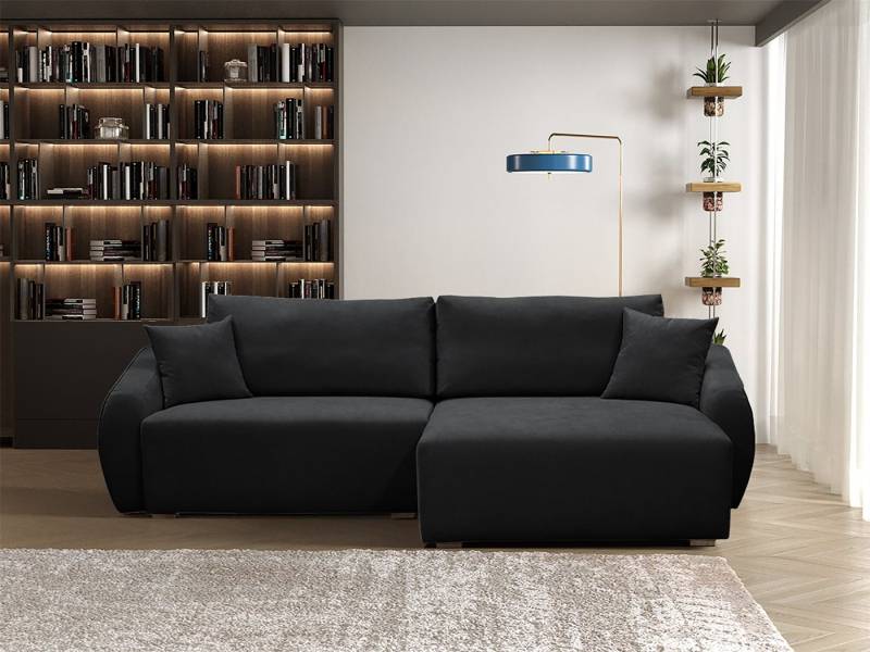 Fun Möbel Ecksofa Designersofa Sofa ELISE in Stoff Wind, inkl. 2 Rücken und 3 Zierkissen, Rundumbezug von Fun Möbel
