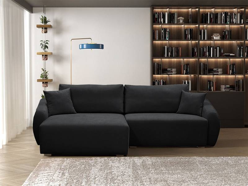 Fun Möbel Ecksofa Designersofa Sofa ELISE in Stoff Wind, inkl. 2 Rücken und 3 Zierkissen, Rundumbezug von Fun Möbel