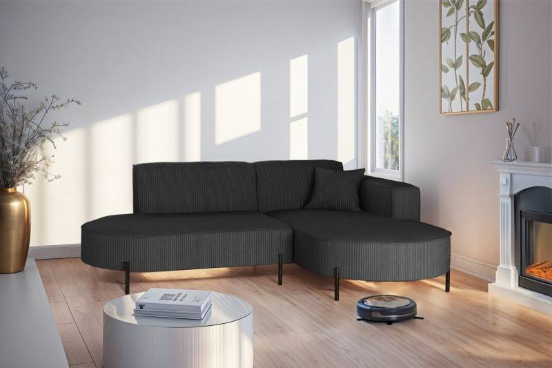 Fun Möbel Ecksofa Designersofa Sofa FUN MALAGA XS in Stoff Scala, Ottomane Links oder Rechts, Komforthöhe für Saugroboter Fun Möbel Ecksofa Designersofa Sofa FUN MALAGA XS in Stoff Scala, Ottomane Links oder Rechts, Komforthöhe für Saugroboter von Fun Möbel
